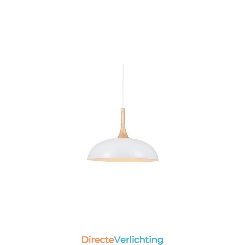 Mini Artistieke Hanglamp 1 Licht Moderne Eenvoud Zwart Witte Afwerking Aluminium & Houten Hanglamp