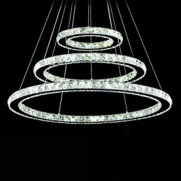 Dimbare kristallen hanglamp moderne ronde kroonluchter verlichting lampen koel wit ronde plafondlampen armaturen met afstandsbediening