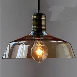 Eenvoudige retro industriële glazen hanglamp