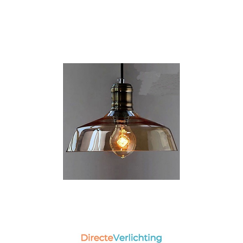 Eenvoudige retro industriële glazen hanglamp