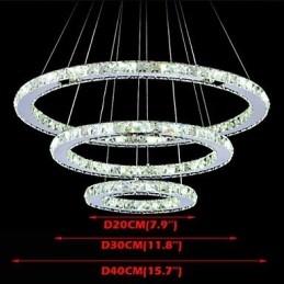 Dimbare kristallen hanglamp moderne ronde kroonluchter verlichting lampen koel wit ronde plafondlampen armaturen met afstandsbediening