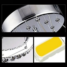 Dimbare kristallen hanglamp moderne ronde kroonluchter verlichting lampen koel wit ronde plafondlampen armaturen met afstandsbediening