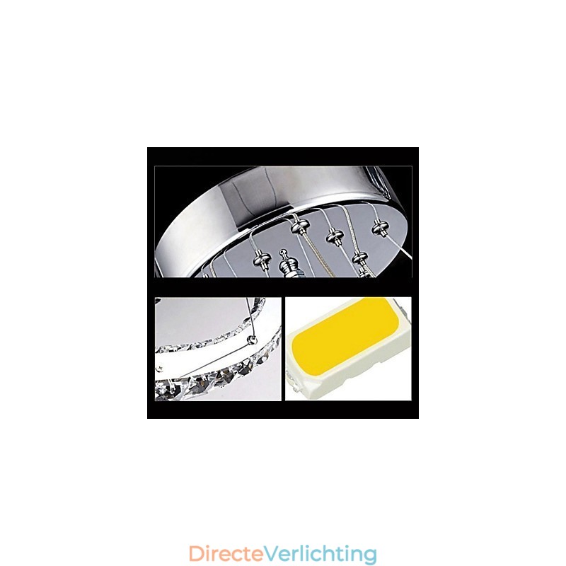 Dimbare kristallen hanglamp moderne ronde kroonluchter verlichting lampen koel wit ronde plafondlampen armaturen met afstandsbediening