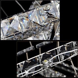 Dimbare kristallen hanglamp moderne ronde kroonluchter verlichting lampen koel wit ronde plafondlampen armaturen met afstandsbediening