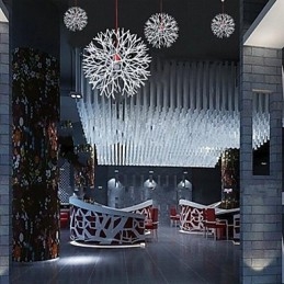 Moderne eigentijdse traditionele klassieke lantaarnbol kroonluchter inbouw slaapkamer