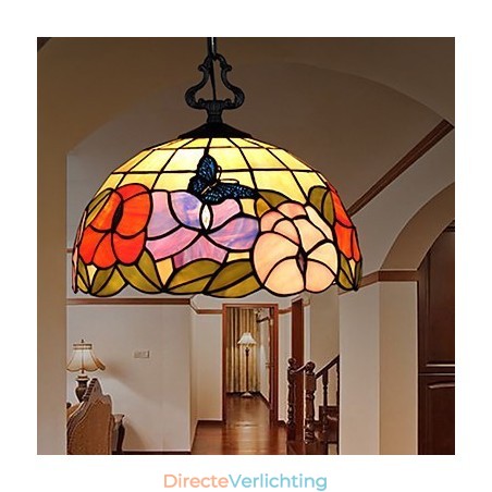 Landelijke creatieve kunsten Glas-in-lood kroonluchter Herstel van oude manieren Lamp Licht Landelijke creatieve kunsten Glas-in-lood kroonluchter Herstel van oude manieren Lamp Licht