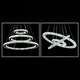 Dimbare kristallen hanglamp moderne ronde kroonluchter verlichting lampen koel wit ronde plafondlampen armaturen met afstandsbediening