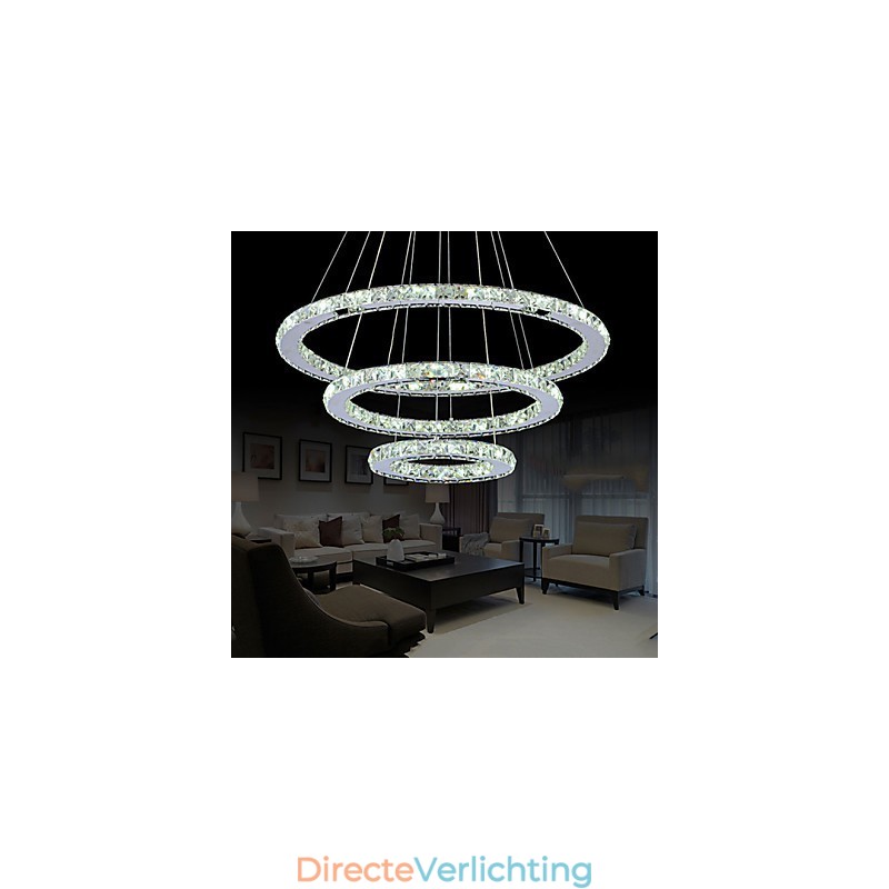 Dimbare kristallen hanglamp moderne ronde kroonluchter verlichting lampen koel wit ronde plafondlampen armaturen met afstandsbediening