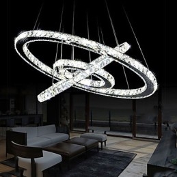 Dimbare kristallen hanglamp moderne ronde kroonluchter verlichting lampen koel wit ronde plafondlampen armaturen met afstandsbediening
