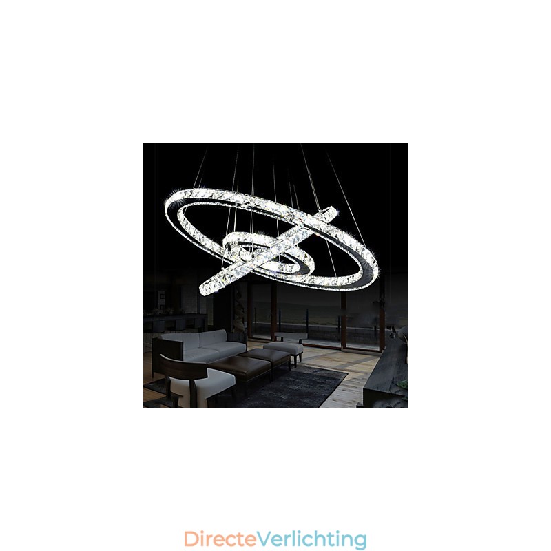 Dimbare kristallen hanglamp moderne ronde kroonluchter verlichting lampen koel wit ronde plafondlampen armaturen met afstandsbediening