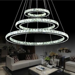 Dimbare kristallen hanglamp moderne ronde kroonluchter verlichting lampen koel wit ronde plafondlampen armaturen met afstandsbediening
