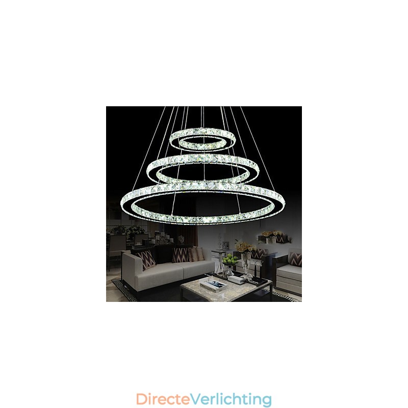 Dimbare kristallen hanglamp moderne ronde kroonluchter verlichting lampen koel wit ronde plafondlampen armaturen met afstandsbediening