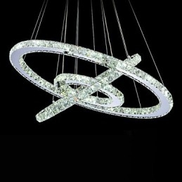 Dimbare kristallen hanglamp moderne ronde kroonluchter verlichting lampen koel wit ronde plafondlampen armaturen met afstandsbediening