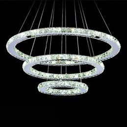 Dimbare kristallen hanglamp moderne ronde kroonluchter verlichting lampen koel wit ronde plafondlampen armaturen met afstandsbediening