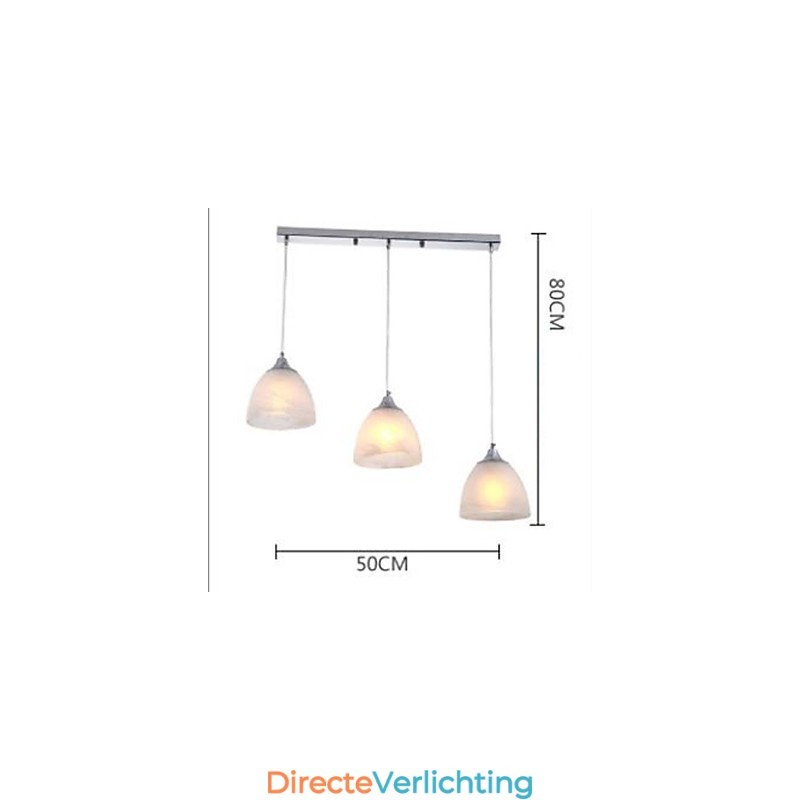 Moderne wijnbeker langwerpige hanglamp met drie lampen