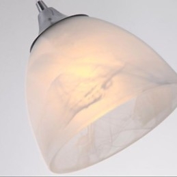 Moderne wijnbeker langwerpige hanglamp met drie lampen