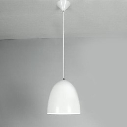 Moderne, eigentijdse metalen hanglamp met schilderij