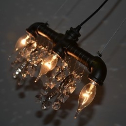 Noord-Amerikaanse stijl creatieve 3-lichts hanglamp in pijpontwerp