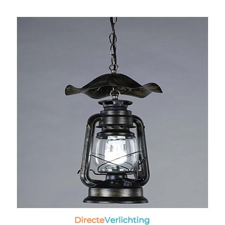 Vintage messing lantaarn hanglamp met 1 licht Vintage messing lantaarn hanglamp met 1 licht