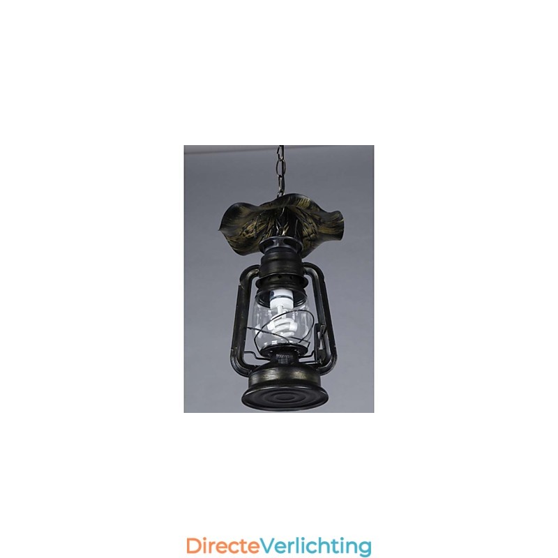 Vintage messing lantaarn hanglamp met 1 licht