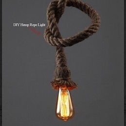 1 licht DIY kunst henneptouw licht creatieve henneptouw kroonluchter lang 100cm Stuur 1 lamp