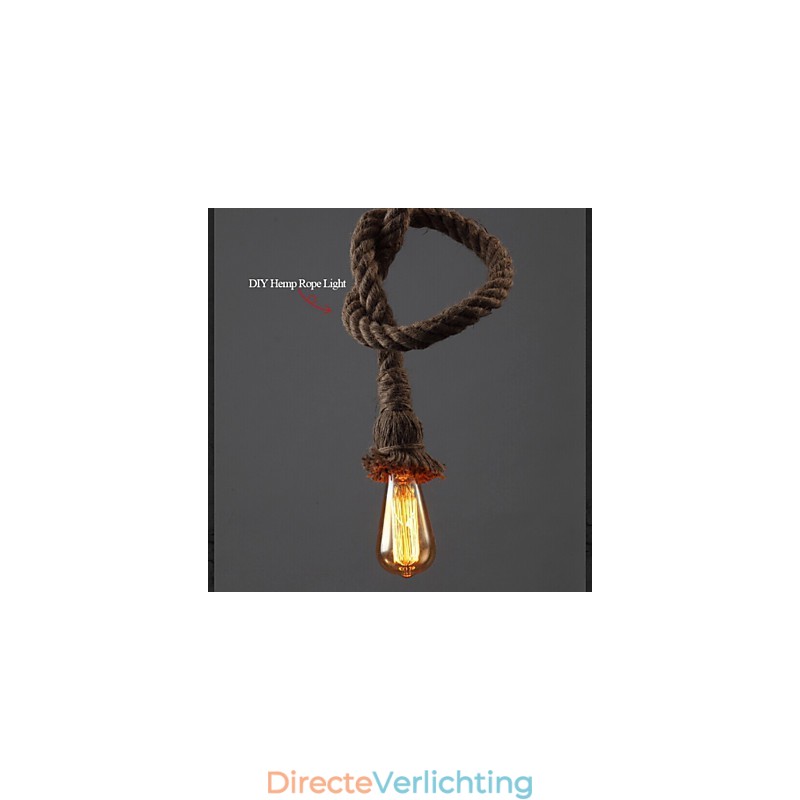 1 licht DIY kunst henneptouw licht creatieve henneptouw kroonluchter lang 100cm Stuur 1 lamp