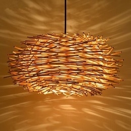 Kroonluchter Mini Stijl Lantaarn Hout Bamboe