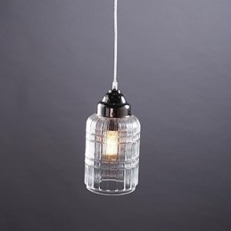 Moderne eigentijdse traditionele klassieke vintage lantaarn landelijke nikkel glazen hanglamp eetkamer