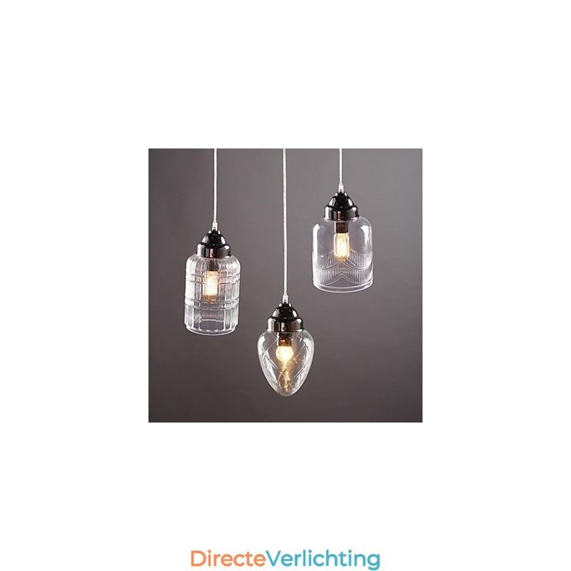 Moderne eigentijdse traditionele klassieke vintage lantaarn landelijke nikkel glazen hanglamp eetkamer
