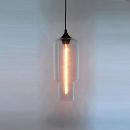 Moderne glazen hanglamp in bruin bubbeldesign