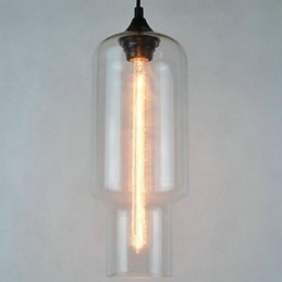 Moderne glazen hanglamp in bruin bubbeldesign