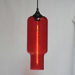 Moderne glazen hanglamp in bruin bubbeldesign