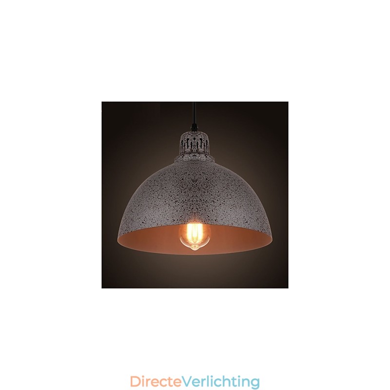 Vintage metalen stippen hanglamp met één lichtbron