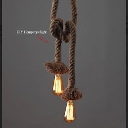 1 licht DIY kunst henneptouw licht creatieve henneptouw kroonluchter lang 100cm Stuur 1 lamp
