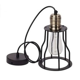 Amerikaanse industriële vintage café buffet ideeën smeedijzeren kooi hanglamp zittend