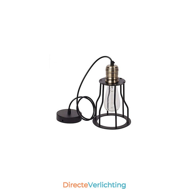 Amerikaanse industriële vintage café buffet ideeën smeedijzeren kooi hanglamp zittend