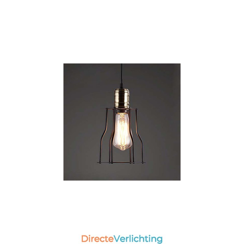 Amerikaanse industriële vintage café buffet ideeën smeedijzeren kooi hanglamp zittend
