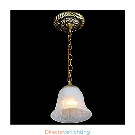 Bronzen hanglamp patroon glazen kap Europees retro klassiek Bronzen hanglamp patroon glazen kap Europees retro klassiek