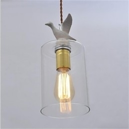 Creatieve vogel glazen kroonluchter hanglamp met glazen kap