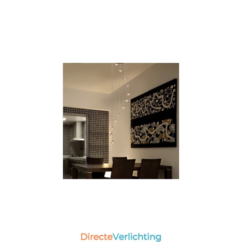 Moderne, eigentijdse kristallen mini-stijl chromen metalen hanglamp