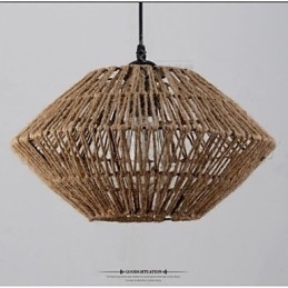 Vintage hanglamp van touw met één lichtbron