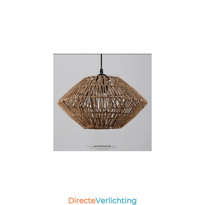 Vintage hanglamp van touw met één lichtbron