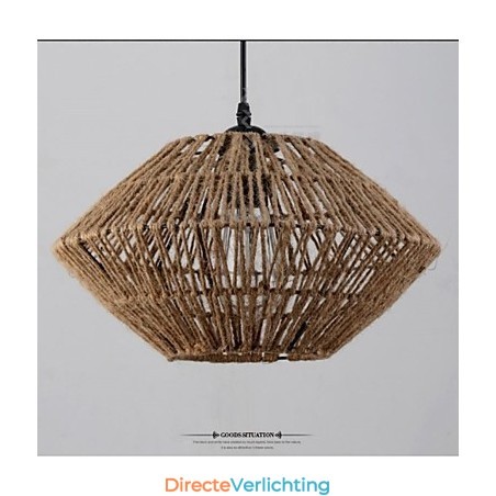 Vintage hanglamp van touw met één lichtbron Vintage hanglamp van touw met één lichtbron