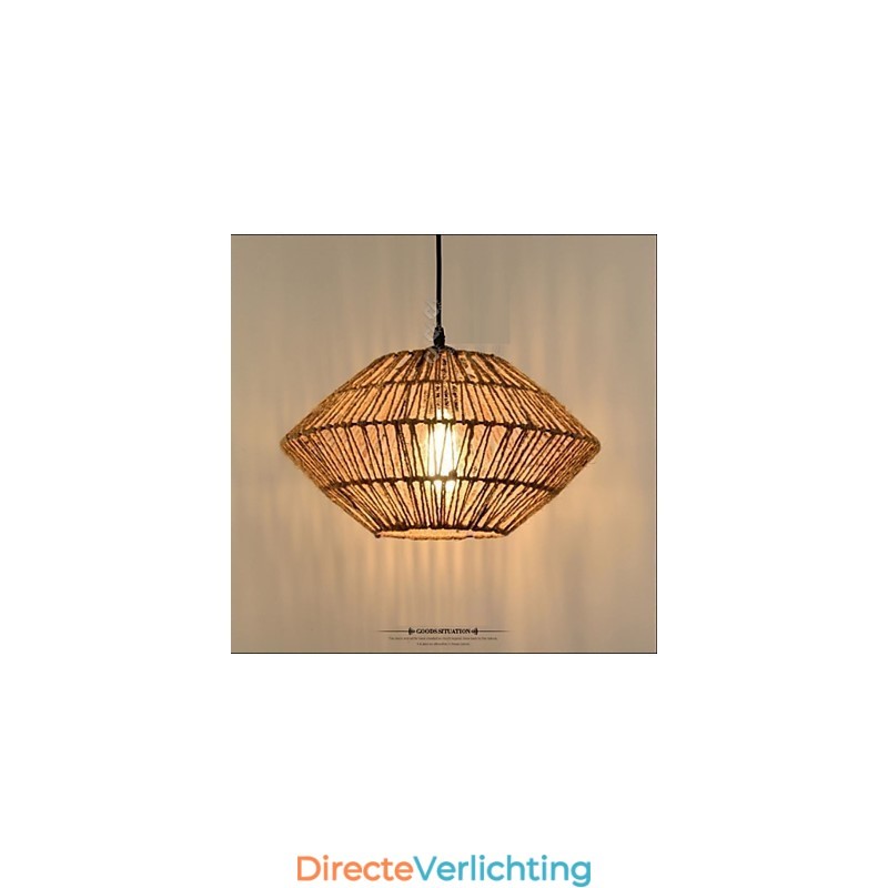 Vintage hanglamp van touw met één lichtbron