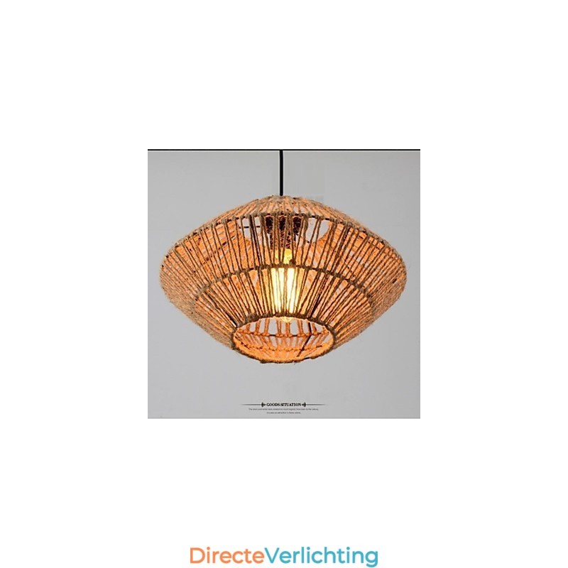 Vintage hanglamp van touw met één lichtbron