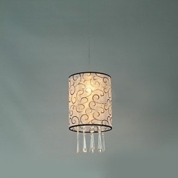 Moderne eigentijdse Drum Crystal Mini-stijl gegalvaniseerde hanglamp