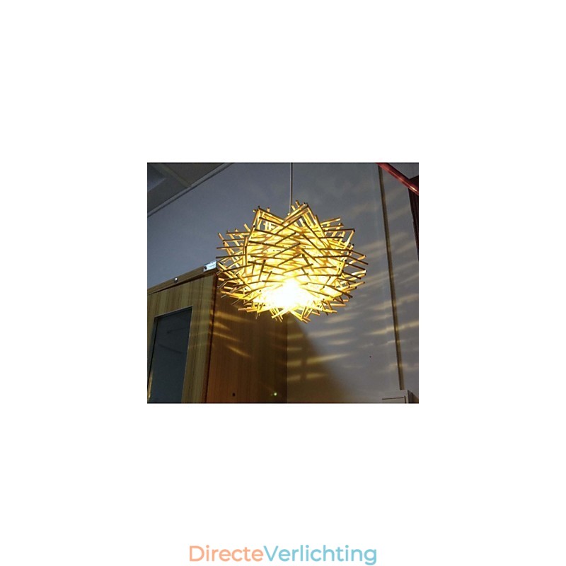 Hedendaagse en gecontracteerde hanglamp 1 lichts houten handgeweven