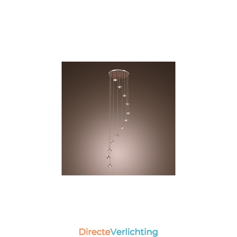 Moderne, eigentijdse kristallen mini-stijl chromen metalen hanglamp