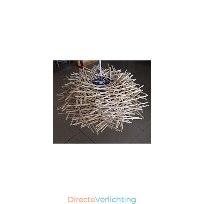 Hedendaagse en gecontracteerde hanglamp 1 lichts houten handgeweven