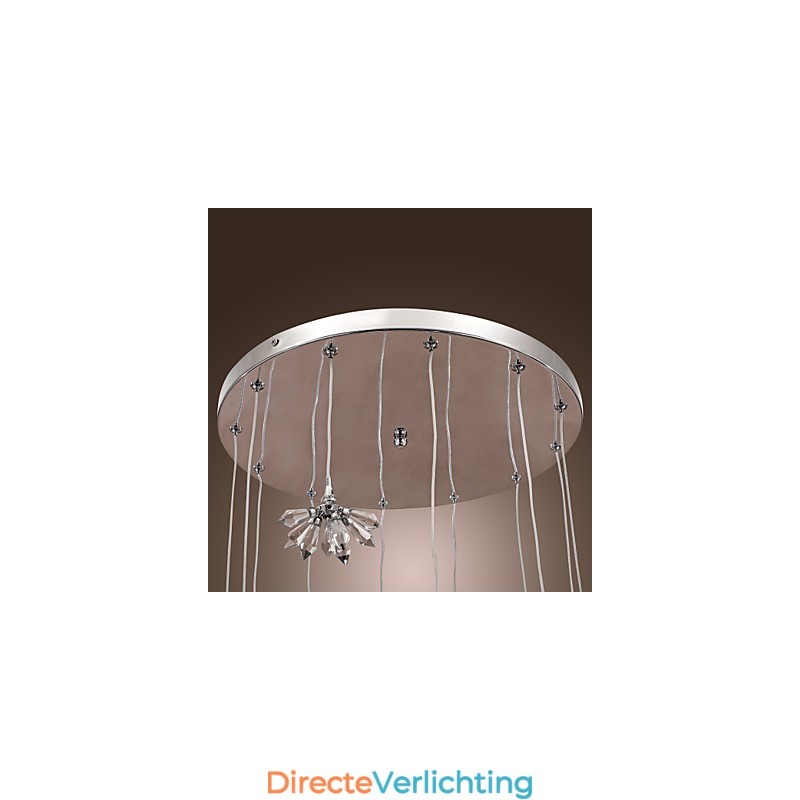 Moderne, eigentijdse kristallen mini-stijl chromen metalen hanglamp